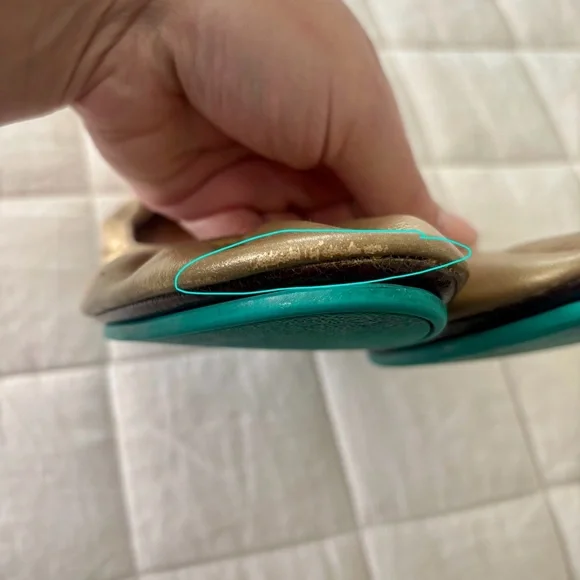 Tieks Metallic Gold Ballet Flats - Picture 13 of 13